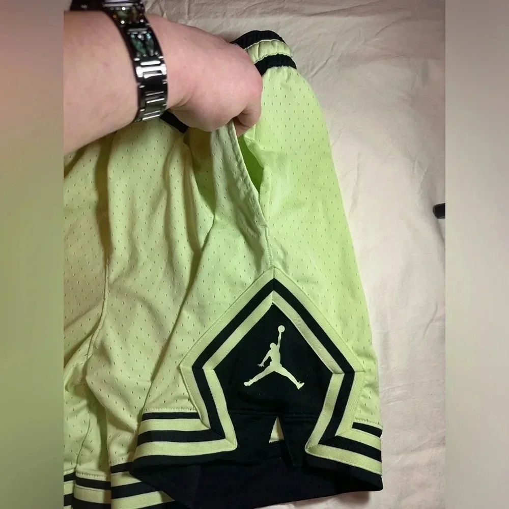 Air Jordan Jumpman Dri Fit Diamond Shorts XXL Lime Green Pockets Basketball NWOT